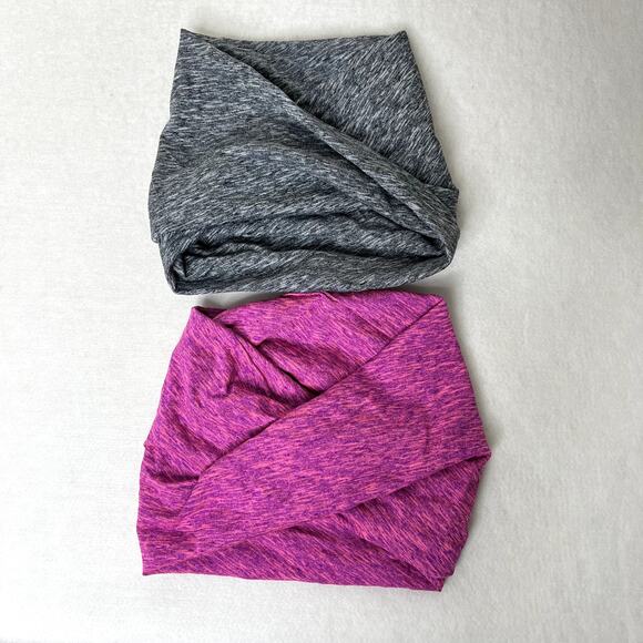 Gray and Pink Stretchy Athletic Wrap Headbands - Picture 1 of 3
